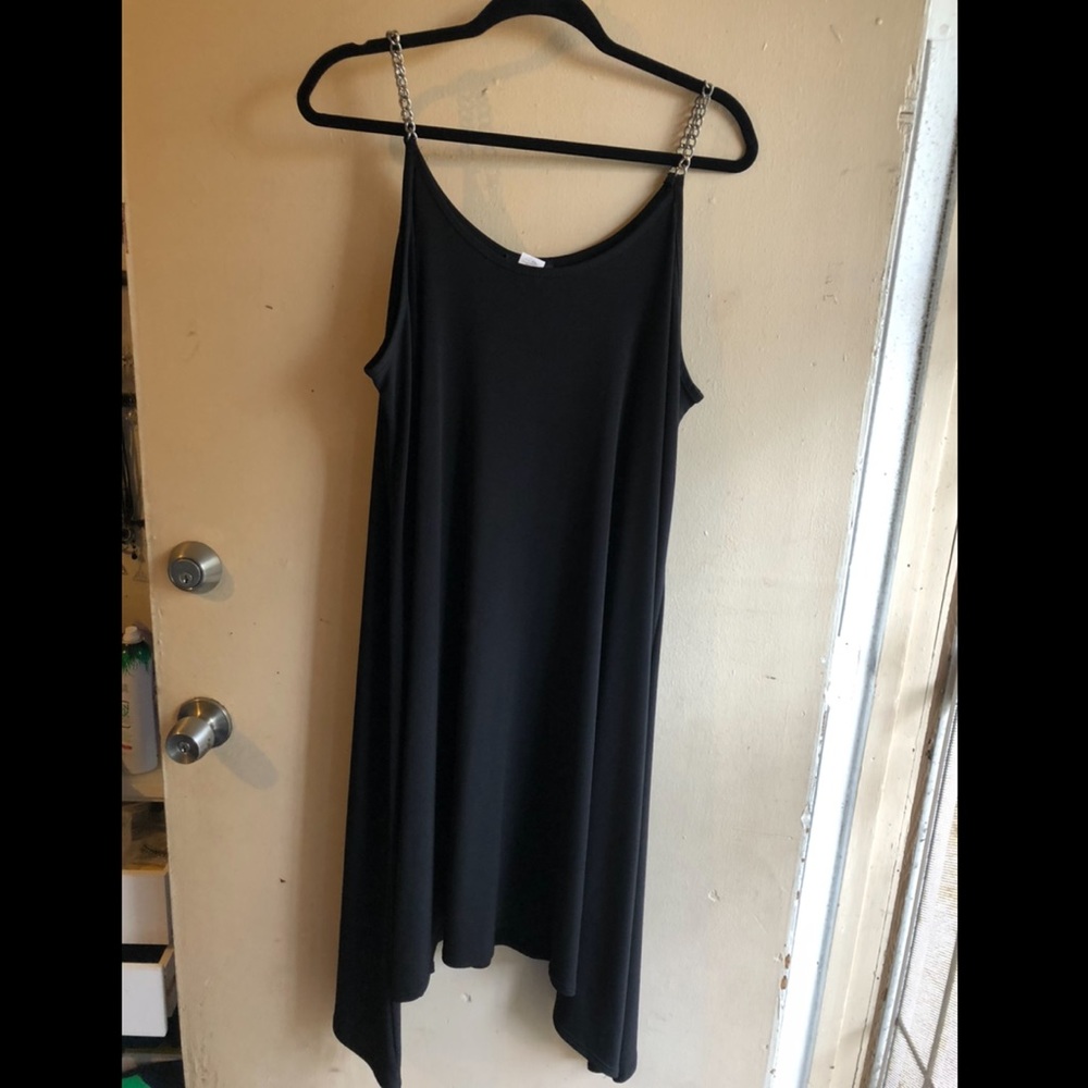 FirstLove Black Sharkbite Hem Tank Dress